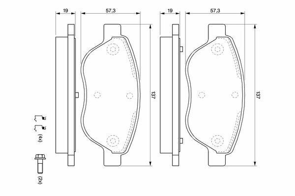 Колодки тормозные передние Fiat Doblo 1.2-1.6i 1.3D-1.9JTD 01> (137мм)