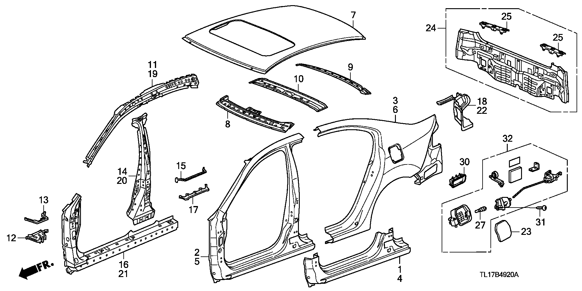 Крыло заднее правое Honda Accord 8 (2008-2013)