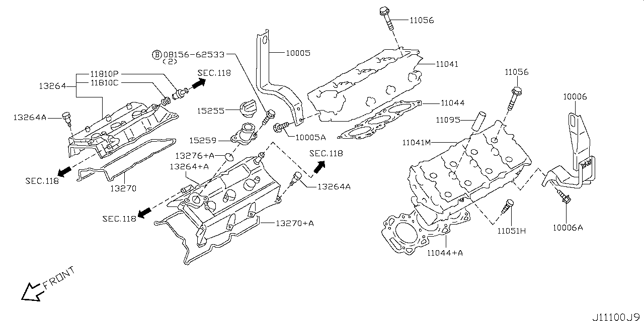 Прокладка ГБЦ левая Nissan Teana J32 (2008-2014)