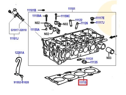 Прокладка ГБЦ Toyota Camry v40 (2006-2011)