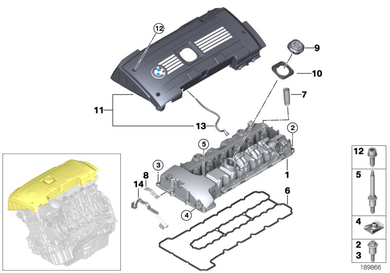 Прокладка крышки клапанов (N54) BMW X6 E71 (2008-2014)