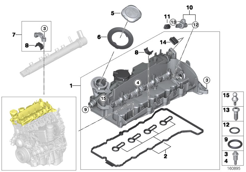 Прокладка крышки клапанов BMW X3 E83 (2006-2010)