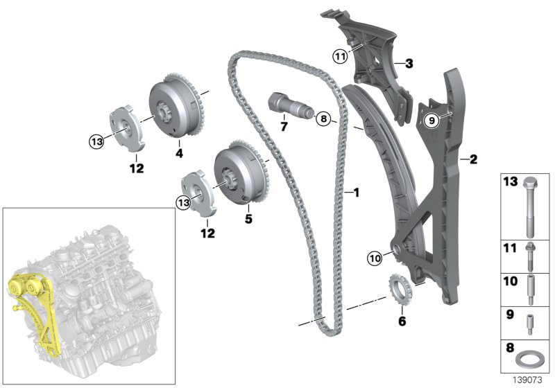 Цепь ГРМ (N54) BMW X6 E71 (2008-2014)