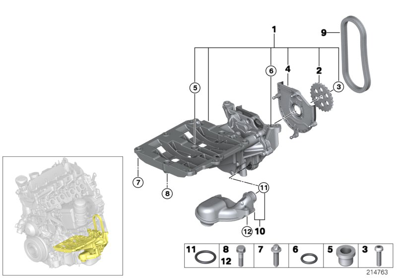 Цепь масляного насоса BMW X3 E83 (2006-2010)