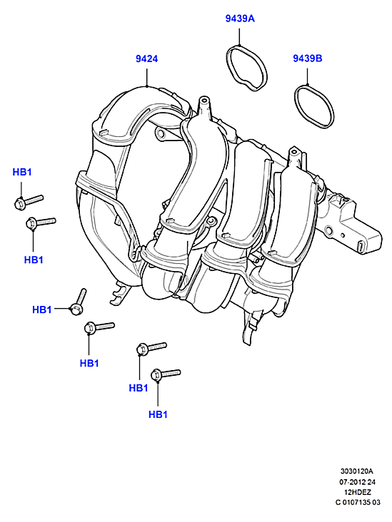 Прокладка впускного коллектора Ford Fiesta 5 (2001-2008)