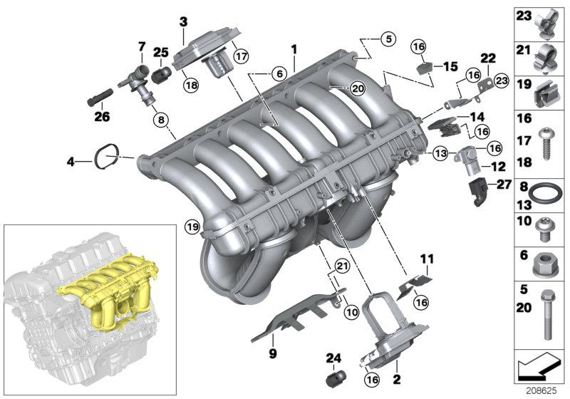 Прокладка впускного коллектора BMW X5 E70 (2006-2014)