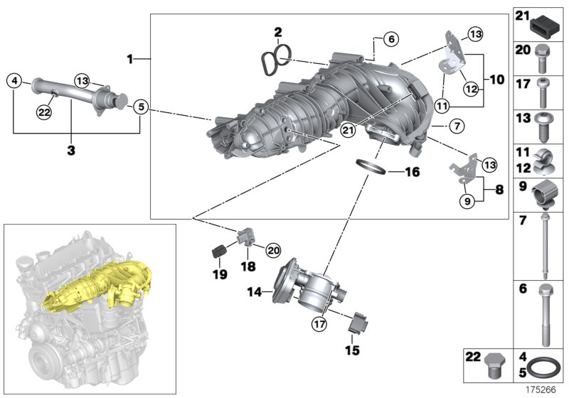 Прокладка впускного коллектора (N47) BMW X3 F25 (2010 - н.в.)