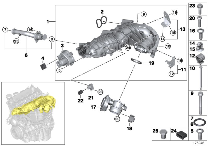 Прокладка впускного коллектора BMW X3 E83 (2006-2010)