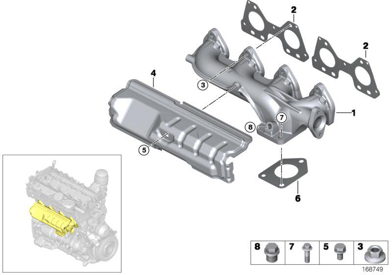 Прокладка выпускного коллектора (N47) BMW X3 F25 (2010 - н.в.)