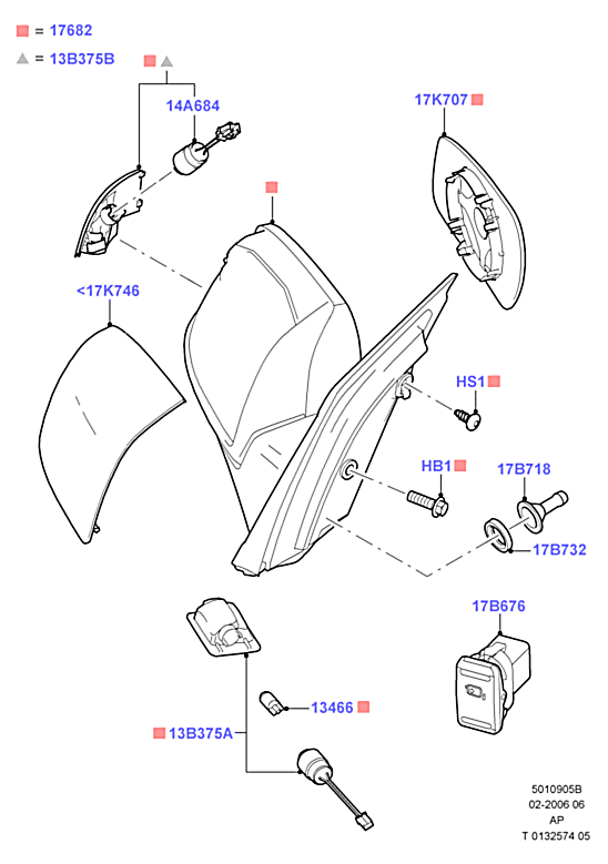 Элемент зеркала правый Ford Focus 2 (2005-2011)