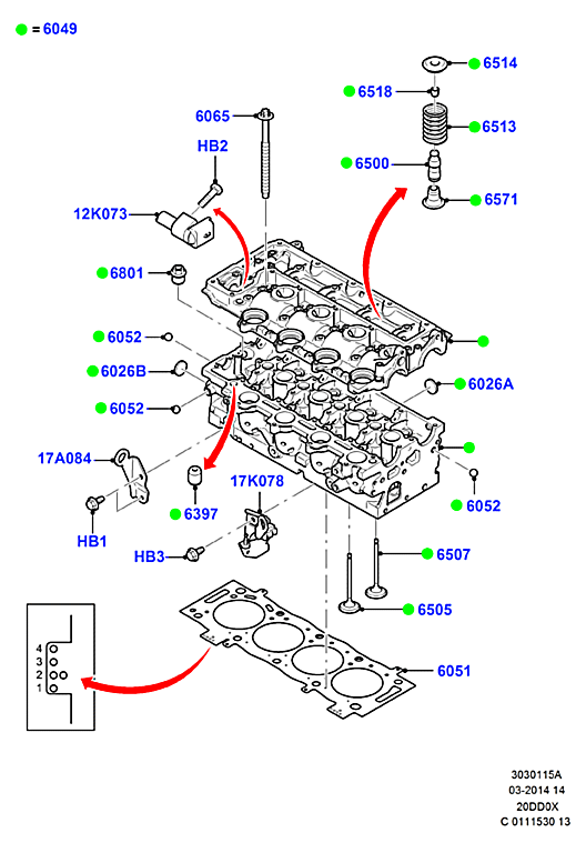 Прокладка ГБЦ Ford Kuga 1 (2008-2013)