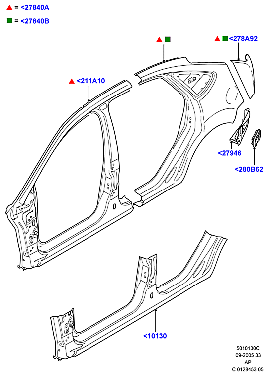 Крыло заднее левое Ford Focus 2 хетчбек (2005-2011)