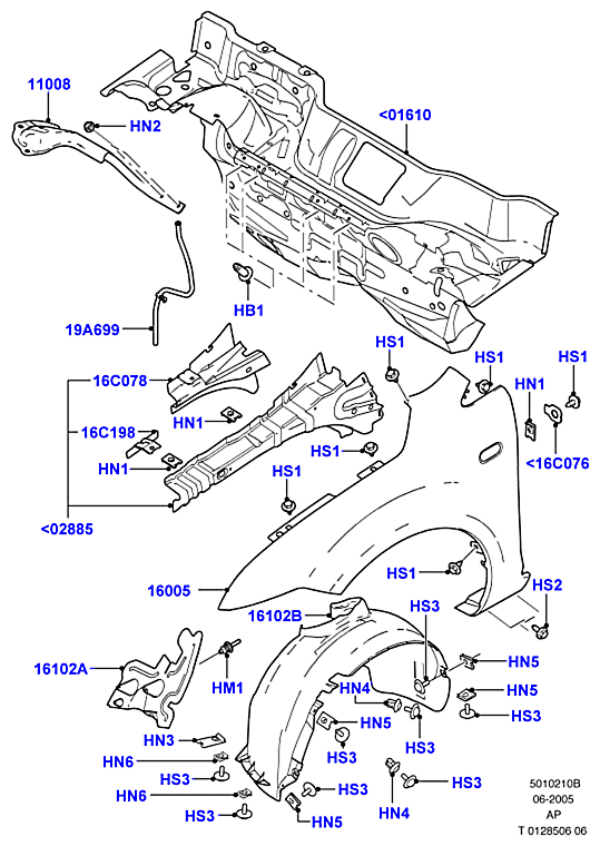 Подкрылок передний правый Ford Focus 2 (2005-2011)