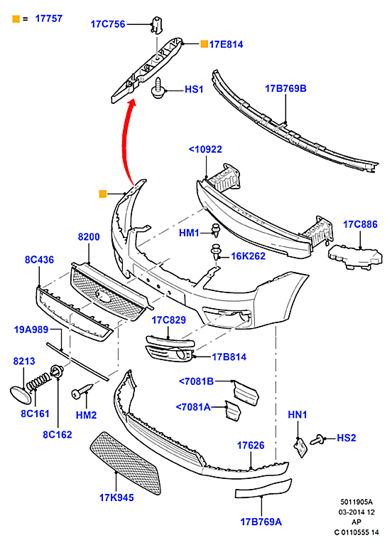 Бампер передний Ford Focus 2 (2005-2011)