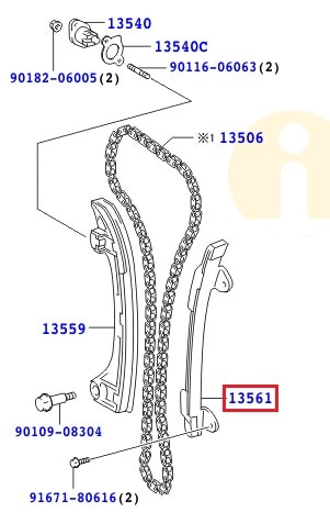 Успокоитель цепи ГРМ Toyota Camry v40 (2006-2011)