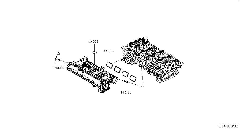 Прокладка впускного коллектора Nissan Qashqai J11 (2013-2017)