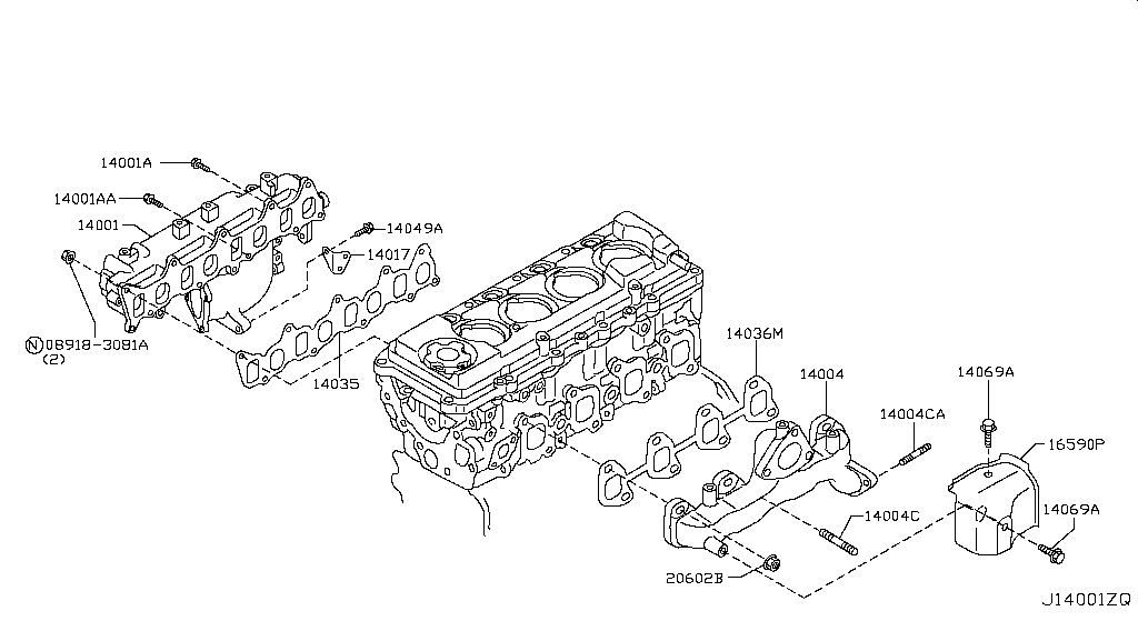 Прокладка впускного коллектора Nissan Murano Z51 (2008-2015)