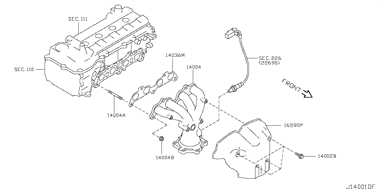 Прокладка выпускного коллектора Nissan Juke F15 (2010-2017)