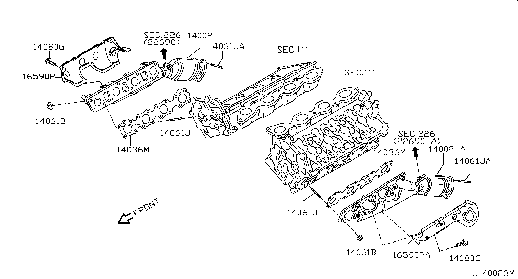 Прокладка выпускного коллектора Nissan Patrol Y62 (2010-2017)