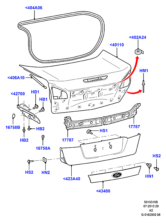 Крышка багажника Ford Mondeo 4 (2007-2015)