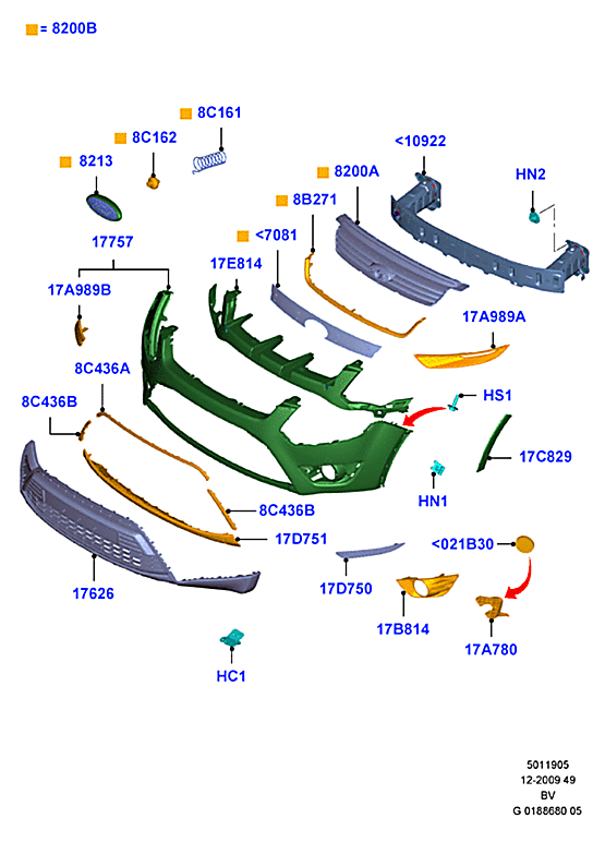 Решетка бампера переднего Ford Kuga 1 (2008-2013)