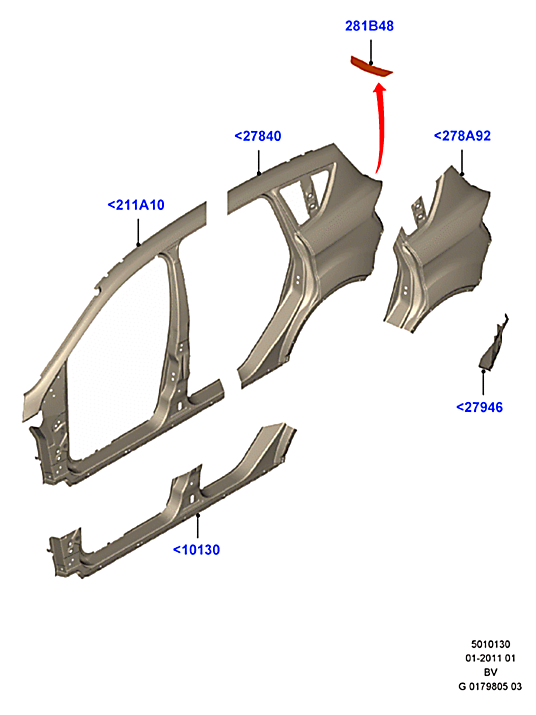 Крыло заднее левое Ford Kuga 1 (2008-2013)