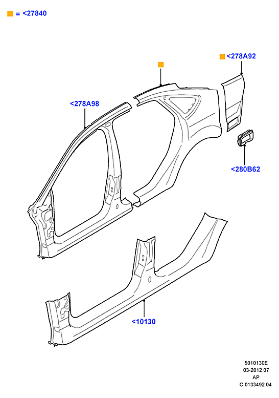 Крыло заднее правое Ford Focus 2 седан (2005-2011)