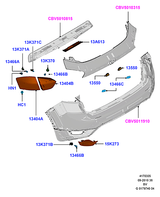 Фонарь внутренний левый Ford Kuga 1 (2008-2013)