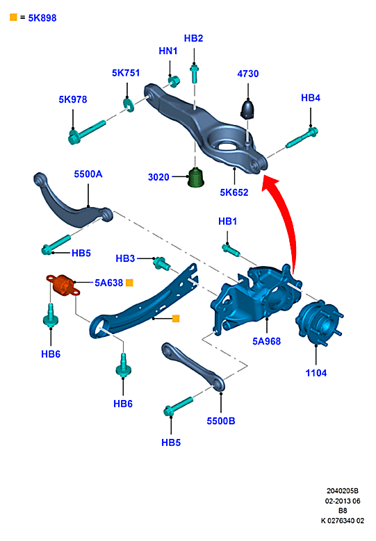 Рычаг задней подвески нижний Ford Focus 3 (2011-н.в.)