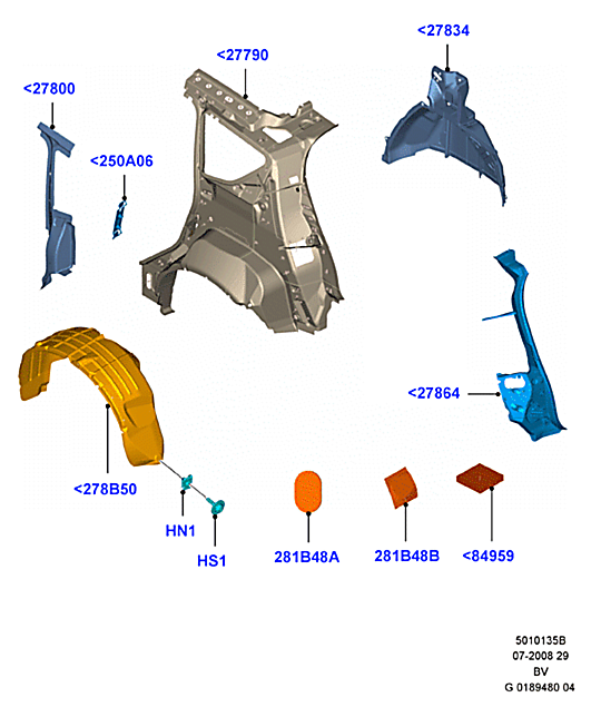 Подкрылок задний правый Ford Kuga 1 (2008-2013)