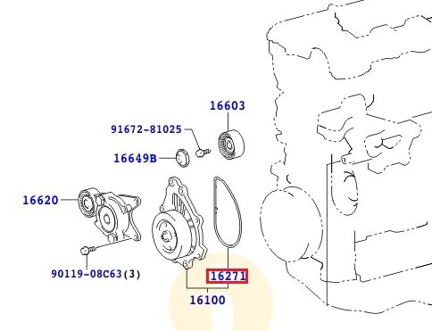 Прокладка водяного насоса (помпы) Toyota Corolla e150 (2006-2012)