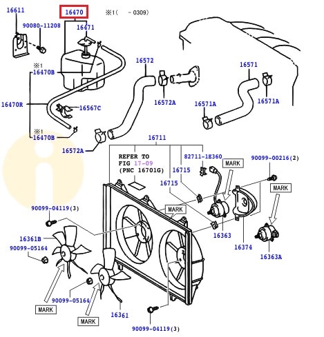 Бачок расширительный Toyota Camry v30 (2001-2006)