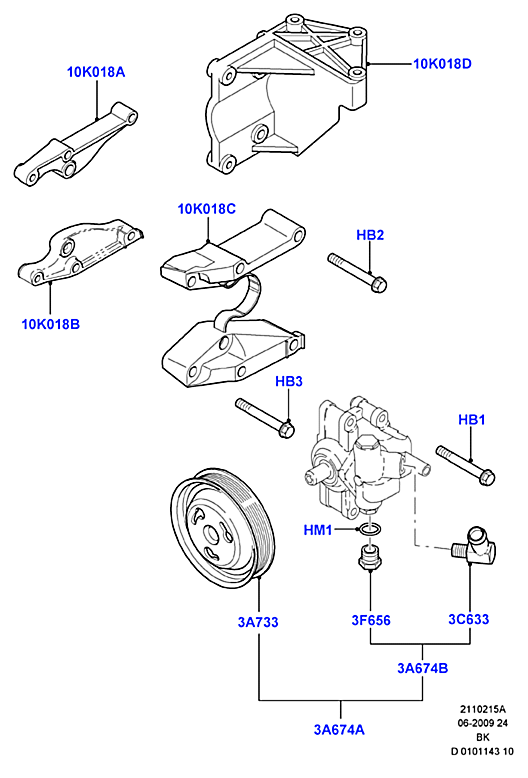 Насос ГУРа в сборе Ford Fiesta 5 (2001-2008)