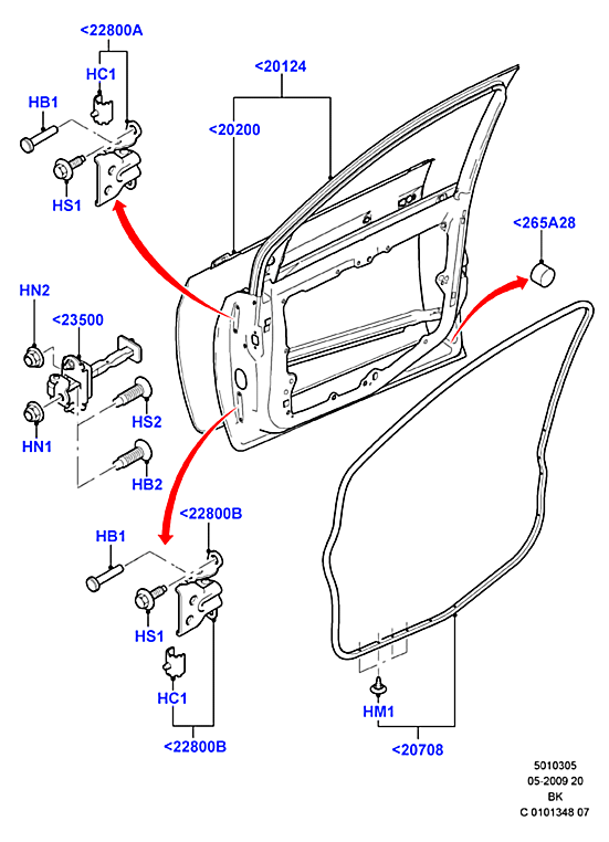 Дверь передняя правая Ford Fiesta 5 (2001-2008)