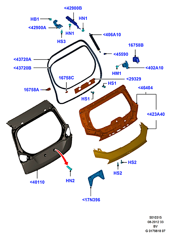 Крышка багажника Ford Kuga 1 (2008-2013)