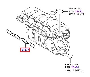 Прокладка впускного коллектора Toyota Corolla e150 (2006-2012)