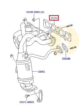 Прокладка выпускного коллектора Toyota Corolla e150 (2006-2012)