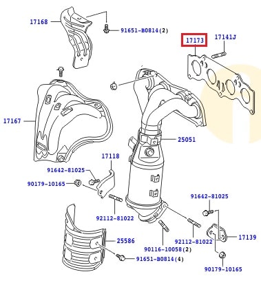 Прокладка выпускного коллектора Toyota Camry v40 (2006-2011)