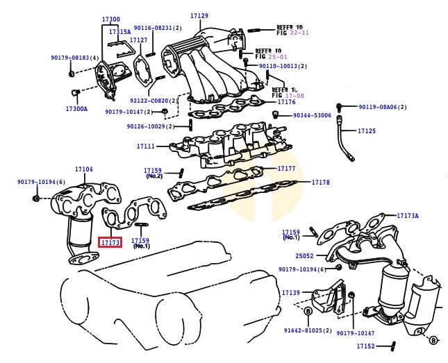 Прокладка выпускного коллектора Toyota Camry v30 (2001-2006)