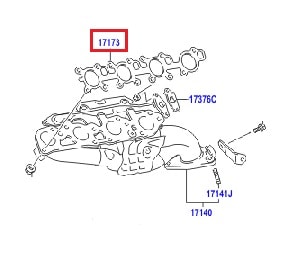 Прокладка выпускного коллектора Toyota L Cruiser 200 (2007-2015)