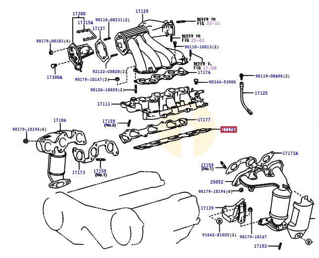 Прокладка впускного коллектора правая Toyota Camry v30 (2001-2006)