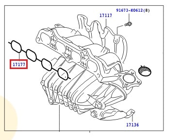 Прокладка впускного коллектора Toyota Camry v40 (2006-2011)