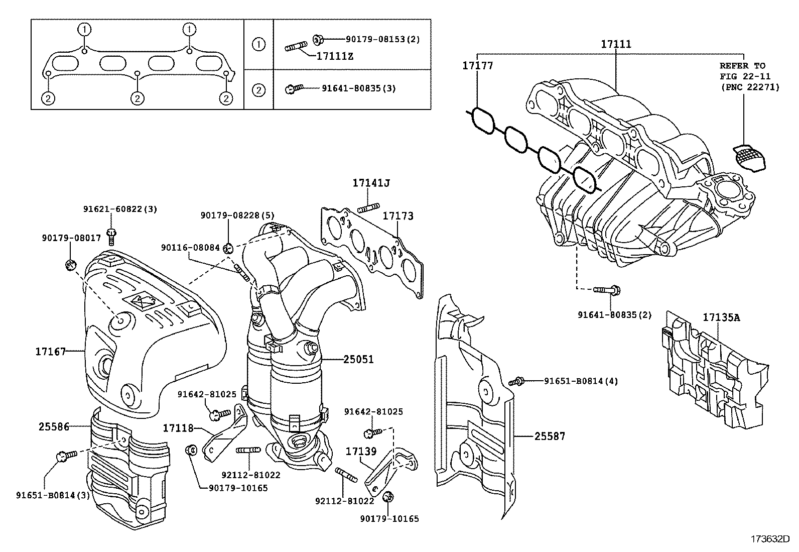 Прокладка впускного коллектора Toyota Rav 4 II (2000-2005)