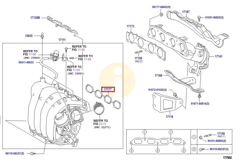 Прокладка впускного коллектора Toyota Rav 4 IV (2013-н.в.)