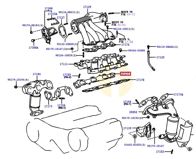 Прокладка впускного коллектора левая Toyota Camry v30 (2001-2006)