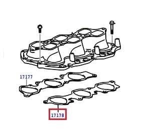 Прокладка впускного коллектора №2 Toyota Prado 120 (2002-2009)