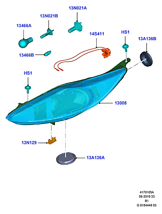 Фара левая Ford Fiesta 6 (2008-2012)