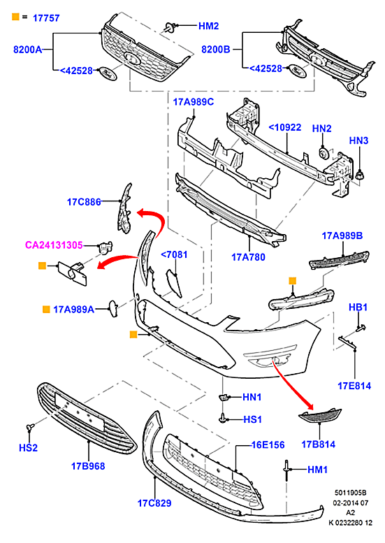 Усилитель бампера переднего Ford Mondeo 4 (2007-2015)