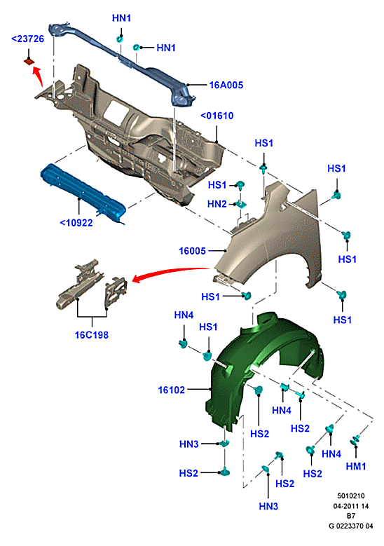 Подкрылок передний правый Ford Focus 3 (2011-н.в.)