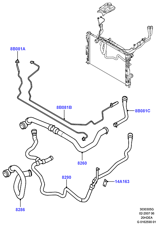 Патрубок радиатора верхний Ford Mondeo 4 (2007-2015)